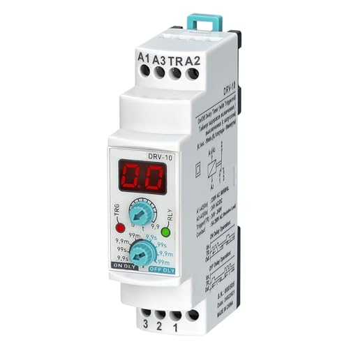 Relais temporisé numérique DRV-10 multifonction marche/arrêt 110VAC 24VAC-DC