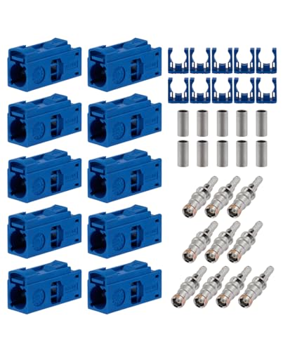 Vecys 10PCS Fakra C Female Crimp Connectors Fakra C Female Blue Connector Coding Crimp for RG316 RG174 LMR100 Cable - Image 3