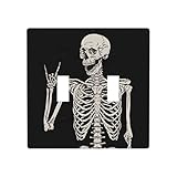 Double Toggles Wall Switch Plate Cover Rock and Roll Skeleton Skull Boho Hippie Standard Two Gangs D