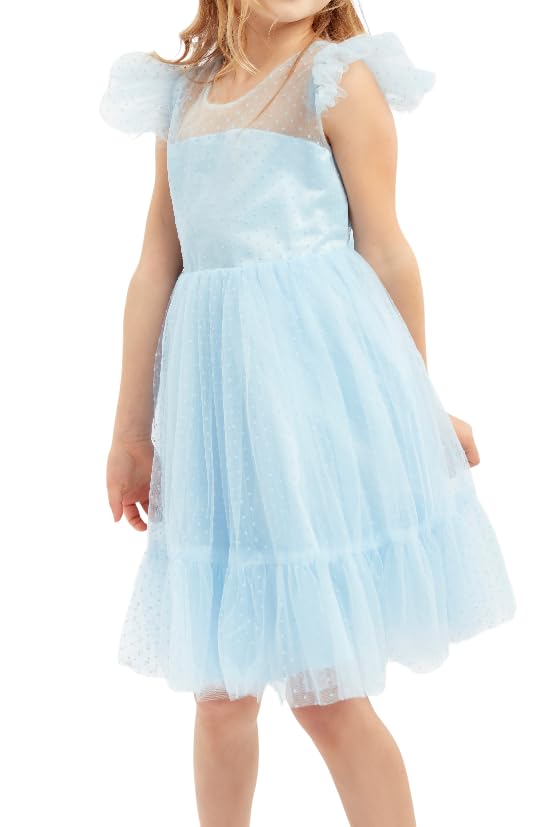 Robe de cérémonie en tulle fille Ornella blanche pour grande occasion