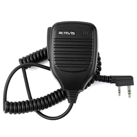 Retevis Shoulder Speaker Mic 2 Pin Walkie Talkie Speaker Microphone Compatible with Retevis H-777 RT21 RT22 RT68 RT86 RT85 RT22S RT19 RT17 Baofeng UV-5R UV-82 888S Arcshell AR-5 2 Way Radio(1 Pack)