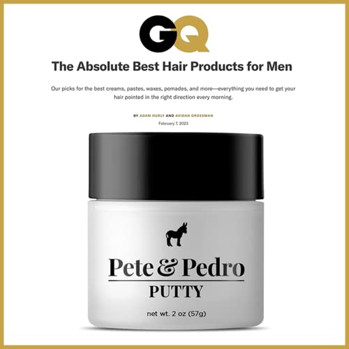 Pete & Pedro Putty - Hair Putty For Men | Strong Hold And Matte Finish, Low Shine Hair Clay | As Seen On Shark Tank, 4 Oz. #TOP4