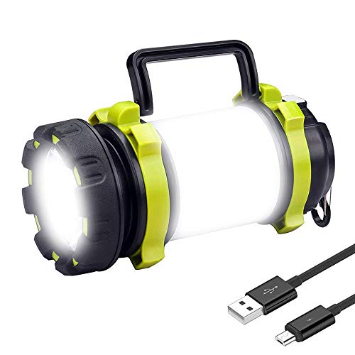 Wiederaufladbare Camping-Laterne, COSOOS helle LED-Taschenlampe mit 6 Leuchtmodi, eingebauter 3600-mAh-Akku, wasserdichte Taschenlampe, perfekt für Camping, Wandern, Stromausfall, Hurricane Cover