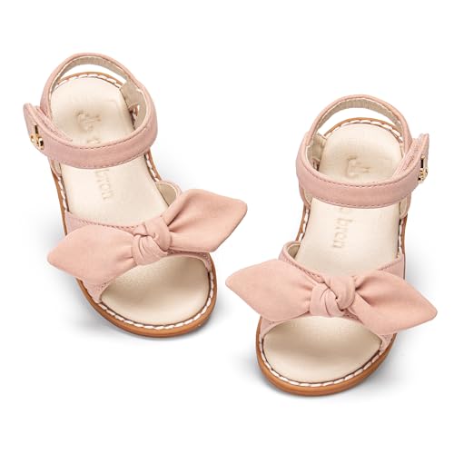 Image of THEE BRON Toddler Girls Sandals Wedding Flower Girl Dress Shoes Open Toe Flats