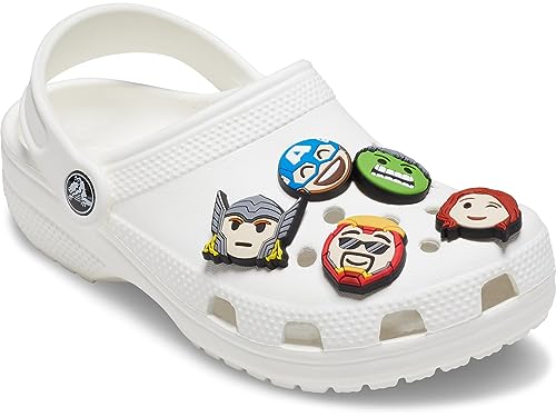 Image of Crocs Jibbitz 5-Pack Marvel Shoe Charms | Jibbitz, Avengers Emojis, One Size