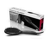 Rowenta x Karl Lagerfeld CF582L Glättbürste | für alle Haartypen | einfaches und schnelles Glätten | haarschonend | Keramikbeschichtung | Ionen-Funktion |Schwarz