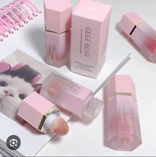 Gege Bear - Blush Líquido 3 em 1 -Sombra, Blush e Batom - Longa Duração e À Prova D'água - Maquiagem Asiática n#2