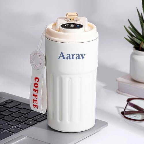 Image of IGP Personalized Smart Temperature Display Tumbler | Same Day Delivery | Custom Name & Motivational Quote Design | LED Touch Display | Birthday & Anniversary Present for Him, Her, Husband & Wife