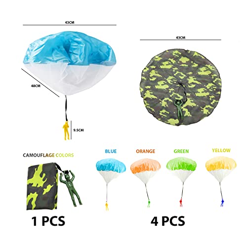 5pcs Giocattoli per paracadute, Giocattoli per paracadute da lancio a mano, volare Giocattoli per paracadute per bambini, Giocattoli per paracadute da lancio a mano per esterni, Giochi in cortile