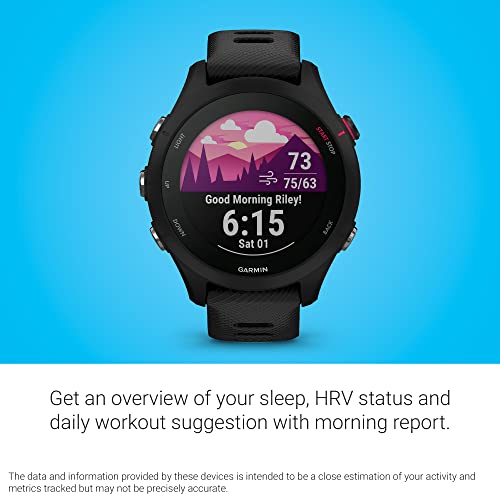 Image of Garmin Forerunner 255S Music, Smaller GPS Running Smartwatch with Music, Advanced Insights, Long-Lasting Battery, Black