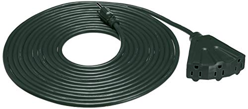 Amazon Basics Indoor/Outdoor Extension Cord, 25-foot, 3-Prong Vinyl with 3 Outlets - 13 Amps, 1625 Watts, 125 VAC, Green