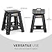 ACKO Folding Step Stool 17.5 Inch Stool 400 LB Weight Capacity Plastic Foldable Step Stools for Adults and Kids, Fold Up Stool Suitable for Kitchen, Stepping Stool with Handle Black Step Stool 1PC
