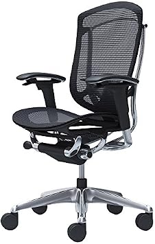 Okamura CC81BS-FPG1 Contessa Seconda Office Chair, Movable Elbow, High Back Seat Mesh, Black