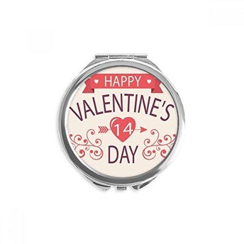 Miroir de poche Saint-Valentin rouge cœur flèche pour retouches maquillage en voyage et soirée