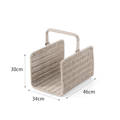 Artifical Rattan Heavy Duty Fireplace Log Basket Wood Basket For Outdoor & Indoor Log Holder Fireplace Accessories Storage Basket for Blanket and Cushions Artifical Rattan Heavy Duty Fireplace Log Basket Wood Basket For Outdoor & Indoor Log Holder Fireplace Accessories Storage Basket for Blanket and Cushions