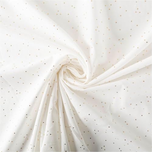 Canvas Fabric Cotton Pimiz Gold Dots White 1.45 m Width Canvas Fabric Cotton Pimiz Gold Dots White 1.45 m Width