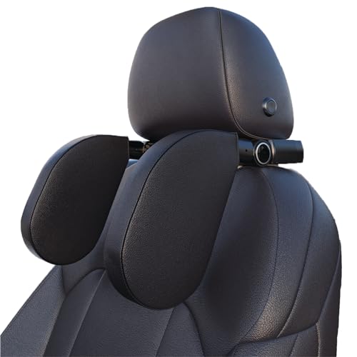 LQCOZYM Car Headrest Pillow - Adjustable 180° Car Seat Headrest for Comprehensive Head & Neck Support | Ergonomic Design, Suitable for Children & Adults, Reduces Travel Fatigue (Black 2 Pack)