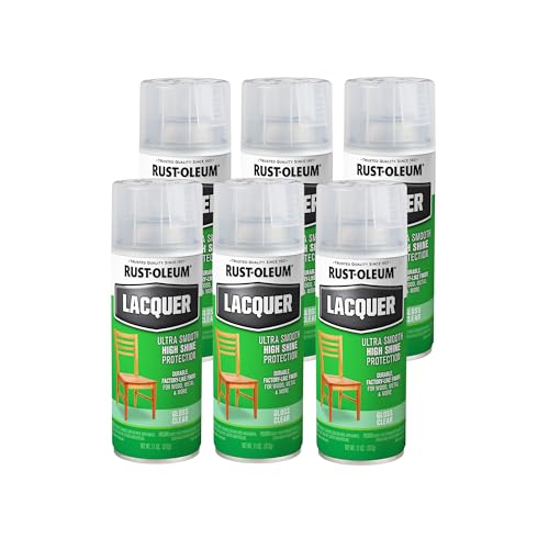 Rust-Oleum 1906830-6PK Lacquer Spray Paint, 11 oz, Gloss Cle...