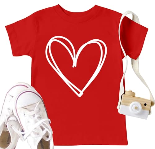 Image of LAZYCHILD Kids Valentine Shirt Girls Valentines Day Shirts Heart Graphic Long Sleeve Striped Tee Tops 5-14 Years
