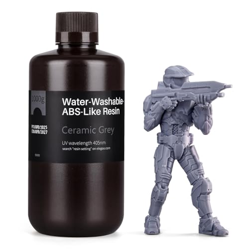 ELEGOO Water Washable ABS-Like 3D Printer Resin Ceramic Grey 1000g