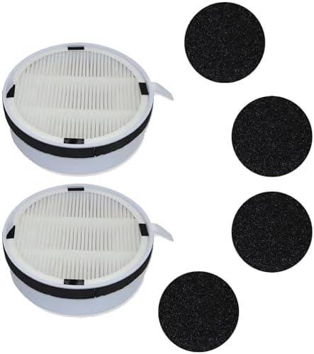 HP125 Filter Replacement Compatible with Hunter HP125 AirX Digital Air Purifier, Part Number H-HF125-VP H-HF125, 2 Filter +4 Activated Carbon Filter - Thumbnail 2