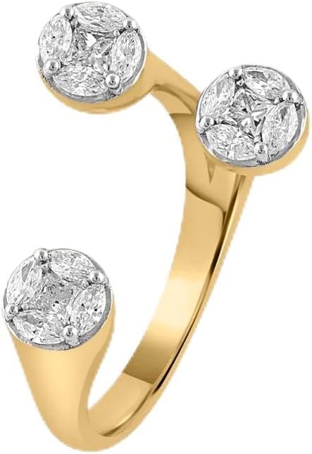 Diamond Rings for Women, Dainty Lab Grown Diamond Ring, Hypoallergenic 925 Sterling Silver Rings with 14K Gold Vermeil (25x Thicker Than Plated Gold Jewelry), Jewelry Gift Box, 5 Years of Warranty