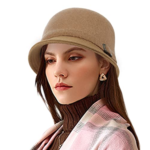Womens 1920S Vintage 100% Wool Felt Cloche Bucket Hat Winter Crushable Church Derby Party Fashion #TOP29