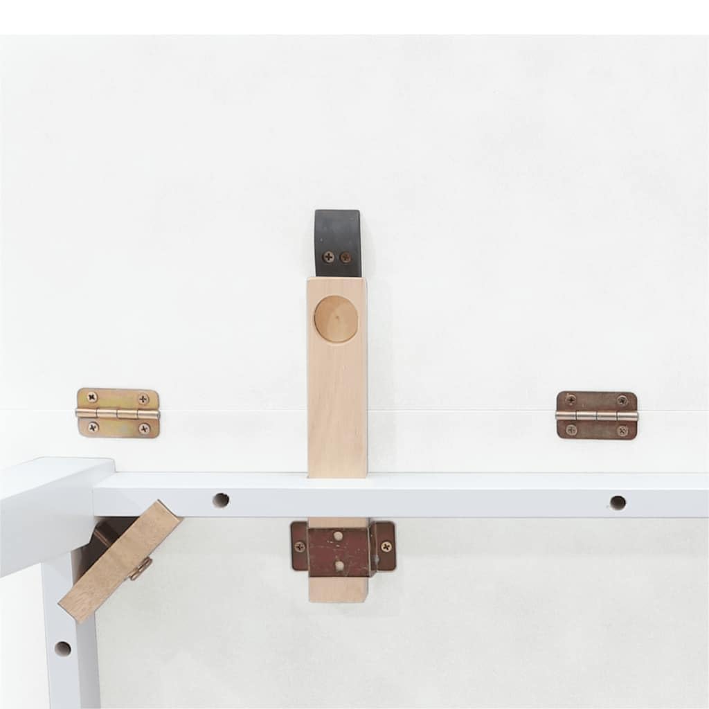 Mesa de Comedor Abatible de Madera Maciza de Hule Blanco - 90/45 x 75 x 75 cm - Apto para Trabajo y Comidas