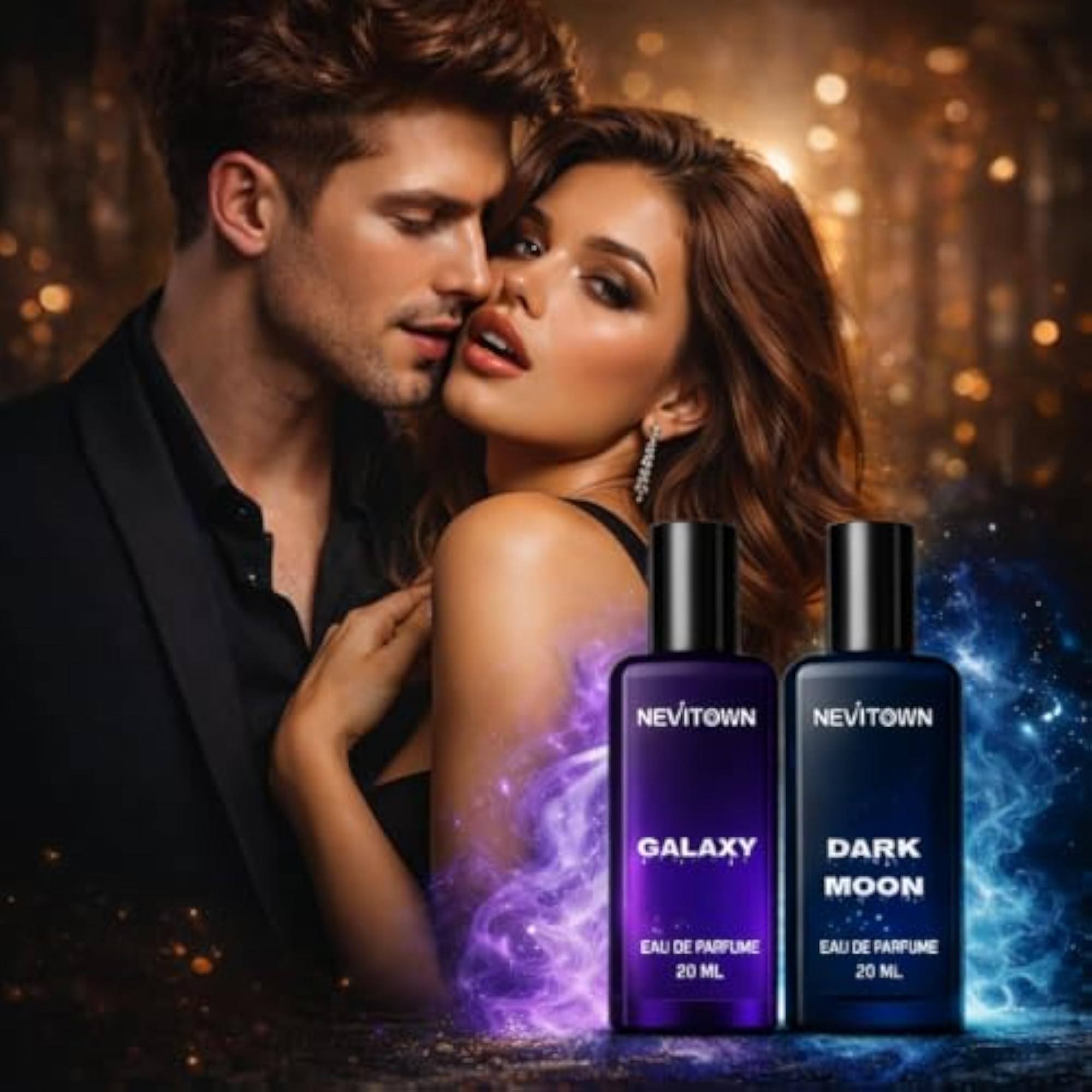 Galaxy & Dark Moon Eau De Parfum 40ml, Long Lasting Unisex Perfume Pack