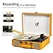 Vintage Record Player with Bluetooth 3-Speed Portable Suitcase Vinyl Record Player with Speakers, USB/SD Card Recording, RCA, AUX-in, Headphone Jack, Retro Turntable Yellow