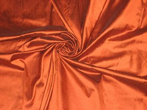 Dupioni en soie de couleur orange 44 fil pour confectionner une robe haute couture lumineuse