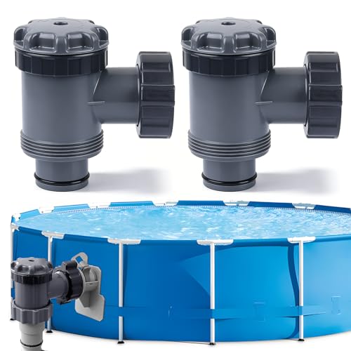 Set di 2 valvole per piscina, 38 mm, rubinetto di intercettazione per piscine, valvola a pistone, pompa filtro per piscina, valvola di ricambio per tubo da 1/2 pollici, accessorio per piscina in