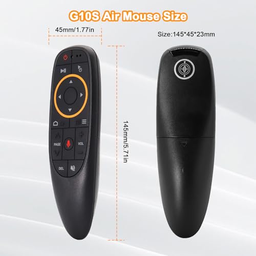 Image of G10S Air Mouse Remote Control, 4-in-1 PC Remote Control with Voice Search, 2.4GHz Bluetooth, 6 Axis Gyroscope, USB, for Android TV Box, Smart TV, Windows PC, HTPC, Laptop