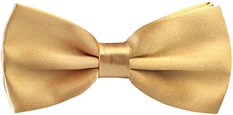 Alizeal Men's Pre-Tied Adjustable Length Solid Color Tuxedo Party Bow Tie, Champagne