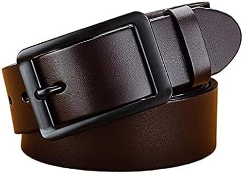 Cinto De Metal Retrô Preto Com Fivela De Pino Pele De Vaca Cintos De Couro Genuíno Para Homens Jeans