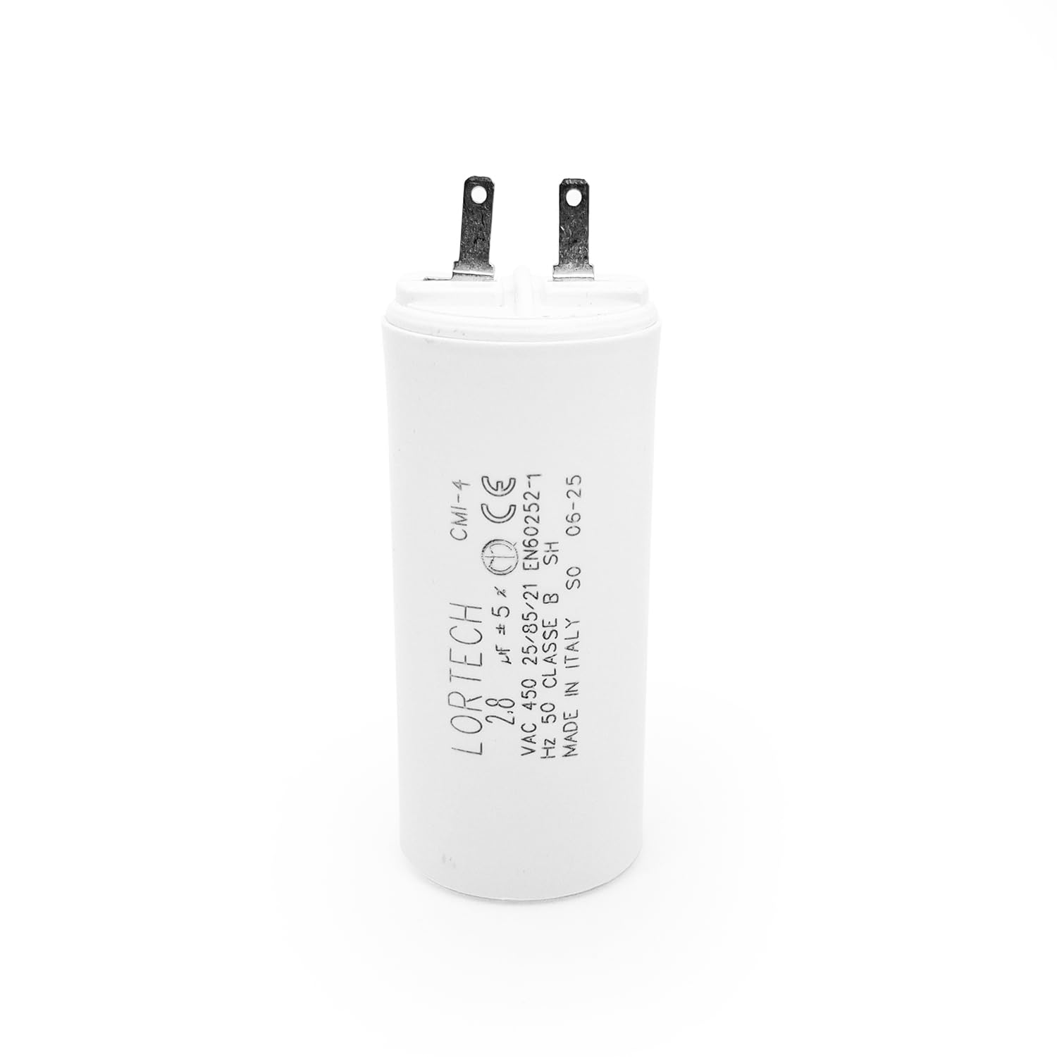 Kondensator 2,8 µF Für Rollladenmotor 6 Nm – 25x56 Mm, Made In Italy, CE & IMQ, 450 V, 50 Hz, Für Somfy & Simu