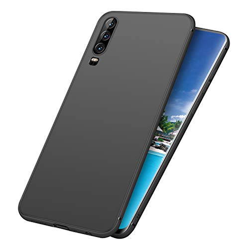 FayTun Coque pour Huawei P30, Housse- Ultra-Mince, Anti-Fingerprint, Anti-Rayures, Poussière Léger Silicone Protection Coque pour Huawei P30, Noir