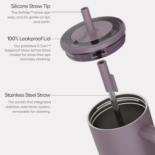 brmate era 40 oz tumbler with handle and straw  100 leakproof insulated water bottle tumbler with lid and flexible softsip straw  made of stainless steel  cup holder friendly  40oz lilac dusk