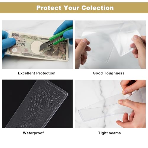33 protectores de billetes de plástico duro 6.8 x 2.9 pulgadas miniatura 4