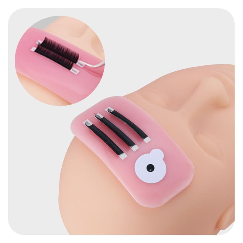 ANNAFRIS Eyelash Extensions Holder 5Pcs Reusable Silicone Forehead Pallet Sticking Eyelash Pad Silica Gel Lash Extension Tray Holder(Forehead Pad-Pink5) - Image 2