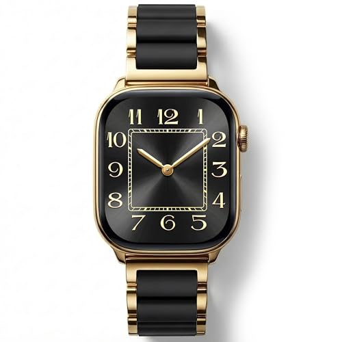 Image of V.R.HOPE Luxury Gold Apple Watch Band for Women, Metal & Silicone