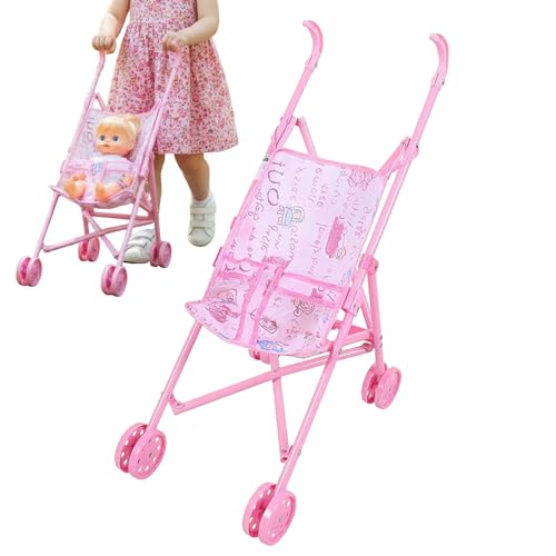 Cochecito de Juguete para Muñecas, Juguetes Plegables de Juego de Imitación Infantil, Carrito de Paseo para Juego Simbólico, Para Niños en Edad Preescolar Guardería Escuela Hogar Parque Jardín Regalos