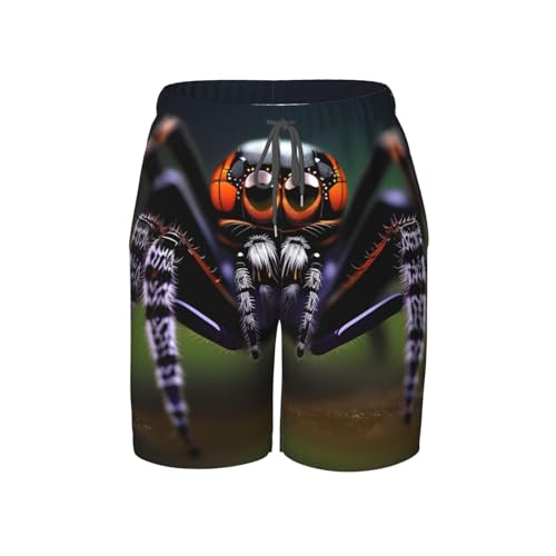 Tropical Rainforest Spiders Youth Beach Pants, Soft and Breathable, with Drawstring Waist, Suitable for Sports and Leisure.