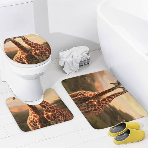 Ensemble rideau de douche anti-moisissure et tapis de bain anti-glisse