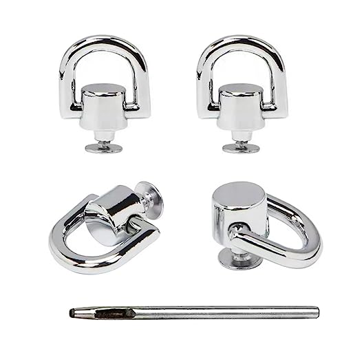 D Rings for Purse Making, 4 PCS Metal Rivets for