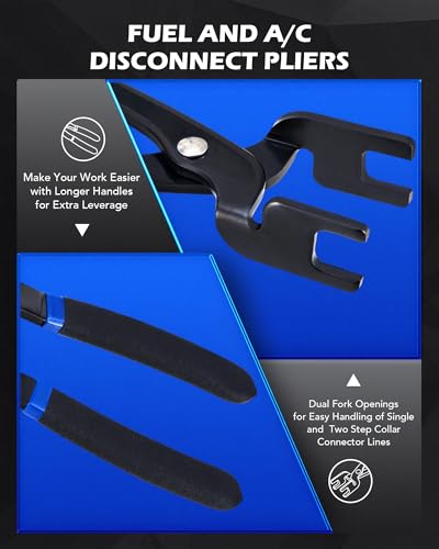 Image of Orion Motor Tech 26pc Fuel Line Disconnect Tool Set, Master Quick Disconnect Tool Kit with Fuel and AC Disconnect Pliers, Fuel Line Removal Tool Set for AC Fuel & Transmission Systems, Black