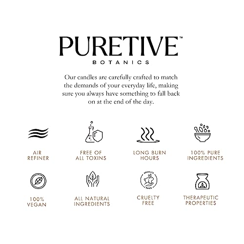 Image of Puretive Goodbye Anxiety Scented Candle - Rosemary Lavender Blend, 100% Soy Wax | 35-Hour Burn Time, 2 Wick Candle for Anxiety Relief & Relaxation