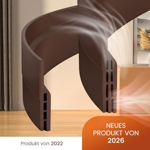 2x100cm Zugluftstopper fuir Tuiren Braun，Türdichtung Selbstklebend Extra Stark，Schallschutz, Kälteschutz