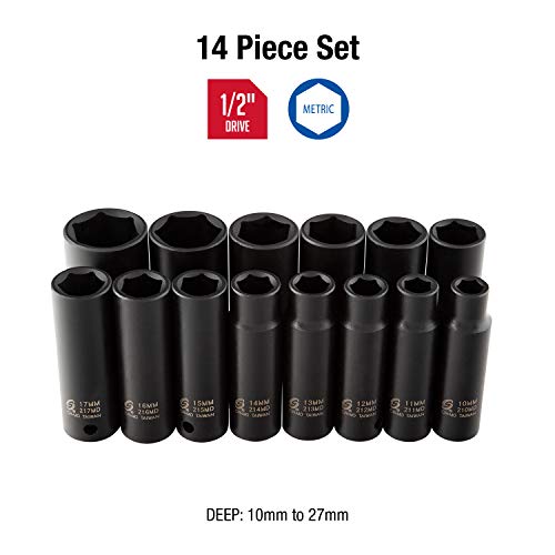 Sunex 2653 1/2-Inch Drive Deep Metric 6 Point Impact Socket Set, 14-Piece #TOP1