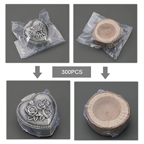 eMagTech 300x Schrumpffolienbeutel Transparente Heißsiegelbeutel PVC-Verpackungsfolie Verpacken von Seifen Kerzen Geschenken Fernbedienungen, 15 X 10 Cm